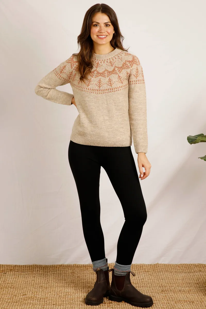 Weirdfish Asteria Eco Fair Isle Jumper Womens in Chalk