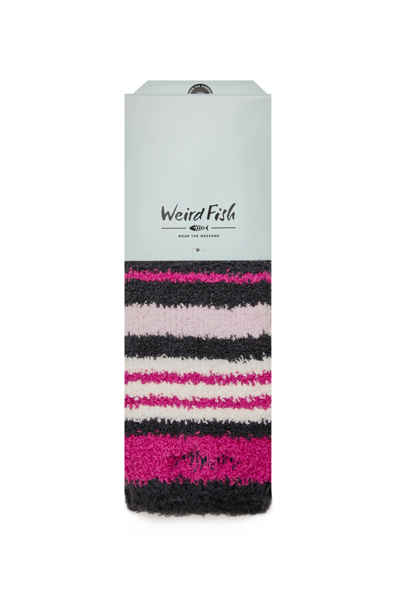 Weirdfish Park Fluffy Sock 2pk Womens in Navy-2