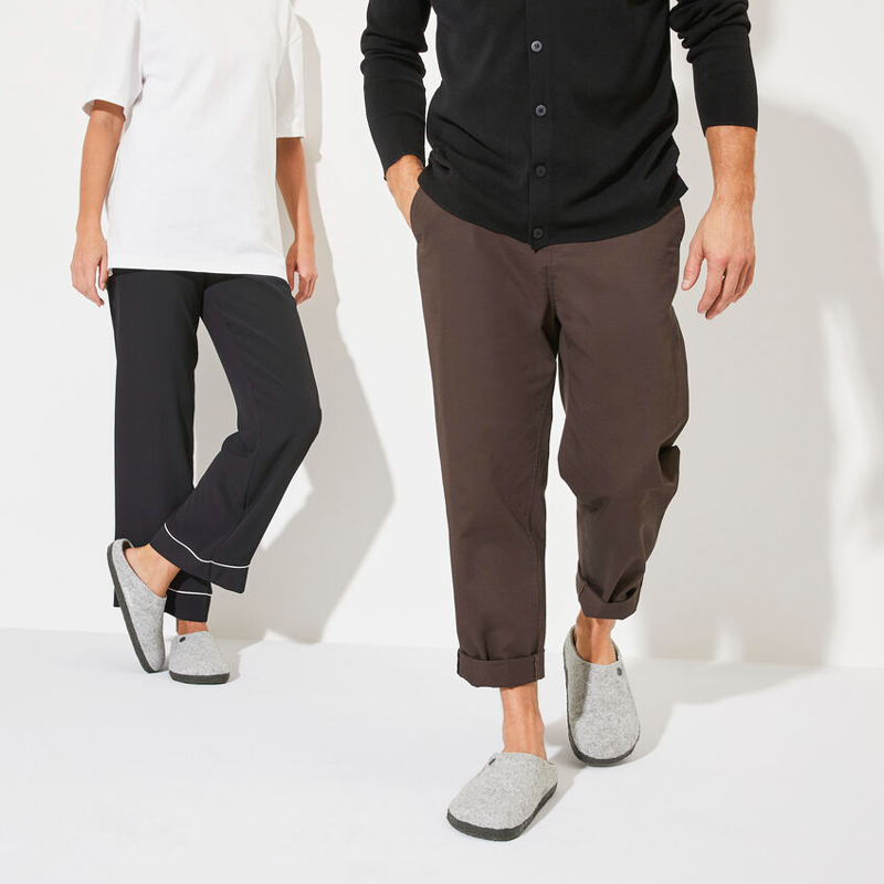 Birkenstock Zermatt Wool Felt Slipper in Light Grey-8