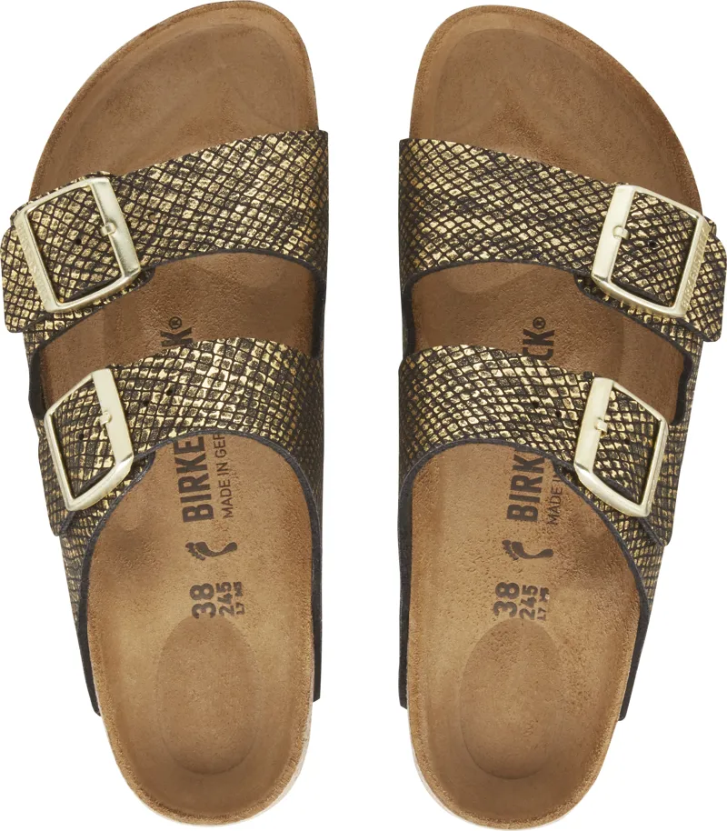 Birkenstock Arizona Micro Fibre Sandals Womens in Shiny Python Black-2