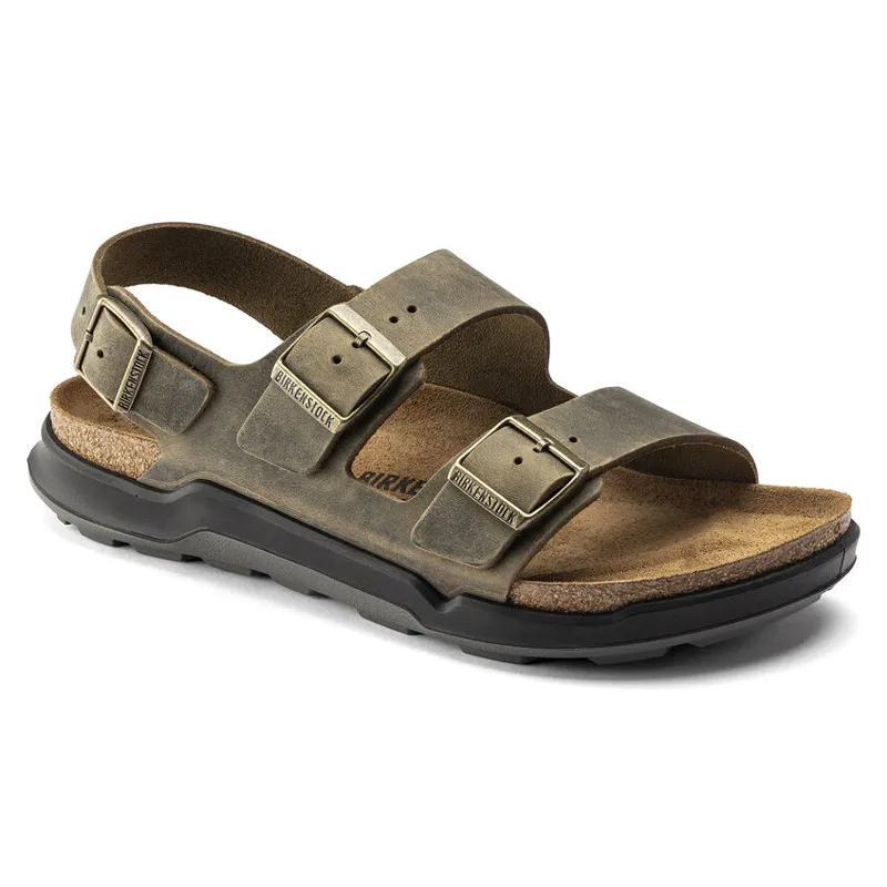 Birkenstock Milano Sandas Mens in Artic Old Faded Khaki