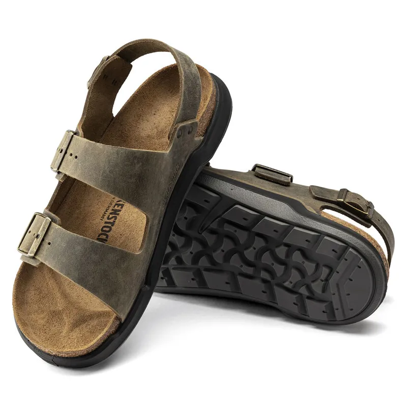 Birkenstock Milano Sandas Mens in Artic Old Faded Khaki-3