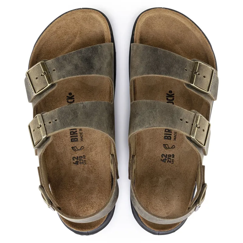 Birkenstock Milano Sandas Mens in Artic Old Faded Khaki-4