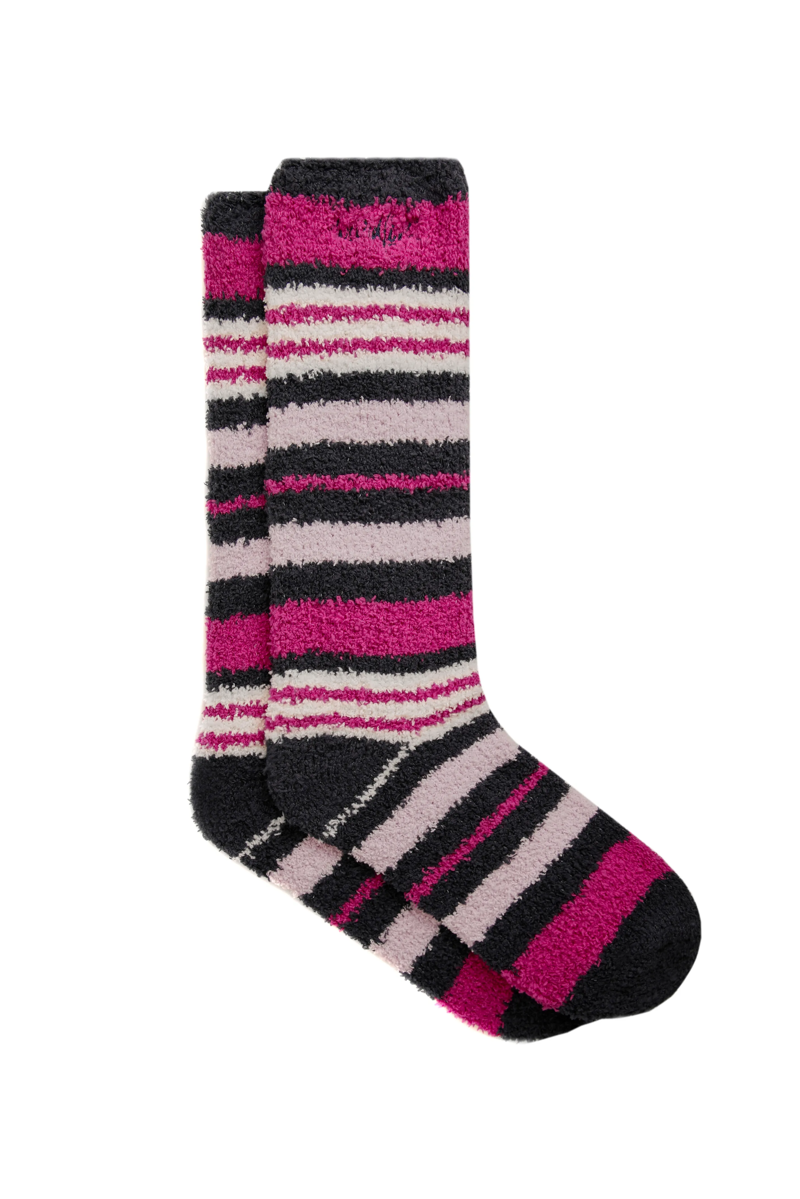 Weirdfish Park Fluffy Sock 2pk Womens in Navy-1
