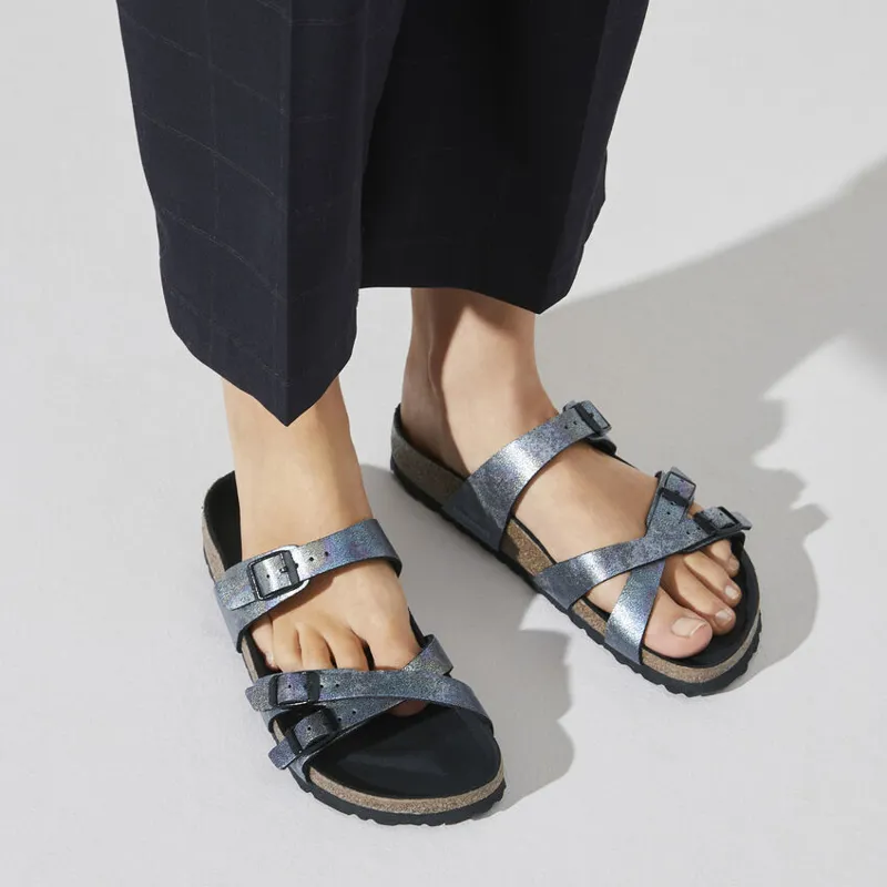 Birkenstock Franca Vegan Sandal in Iridescent Black-8