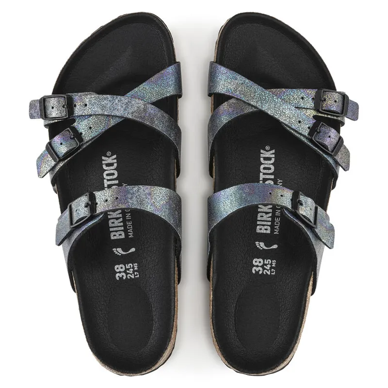 Birkenstock Franca Vegan Sandal in Iridescent Black-4
