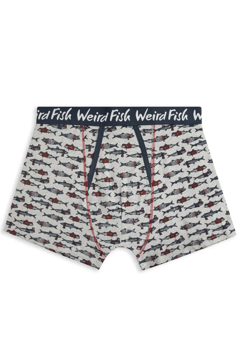 Weirdfish Ashridge Boxers Mens in Grey Marl 