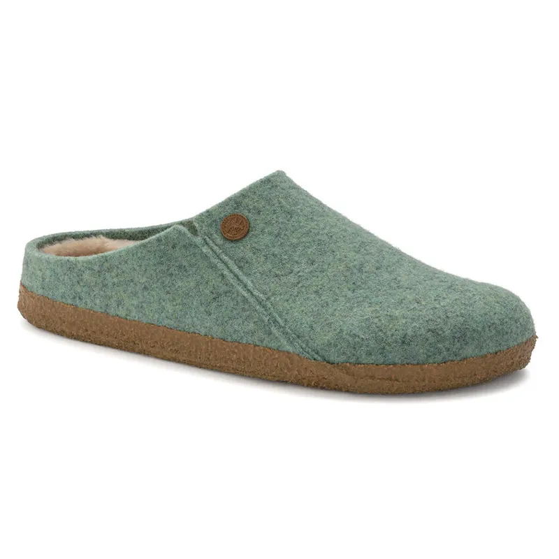 Birkenstock Zermatt Shearling Wool Felt Slippers in Beryl