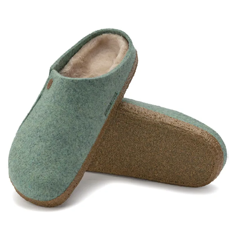 Birkenstock Zermatt Shearling Wool Felt Slippers in Beryl-2