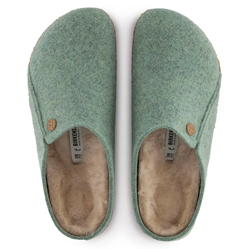Birkenstock Zermatt Shearling Wool Felt Slippers in Beryl-3