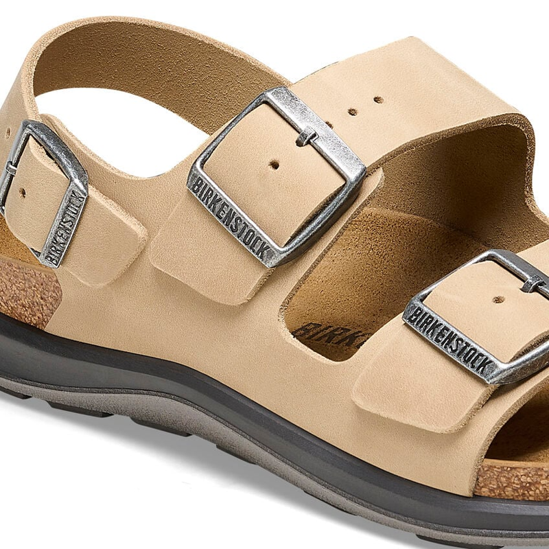 Birkenstock Milano Crosstown Sandals Womens in Oiled Leather Tobacco Brown-5