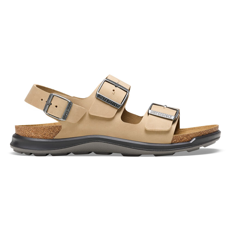 Birkenstock Milano Crosstown Sandals Womens in Oiled Leather Tobacco Brown-4