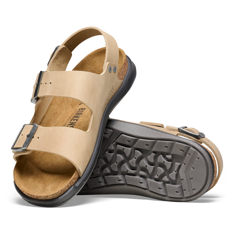 Birkenstock Milano Crosstown Sandals Womens in Oiled Leather Tobacco Brown-1
