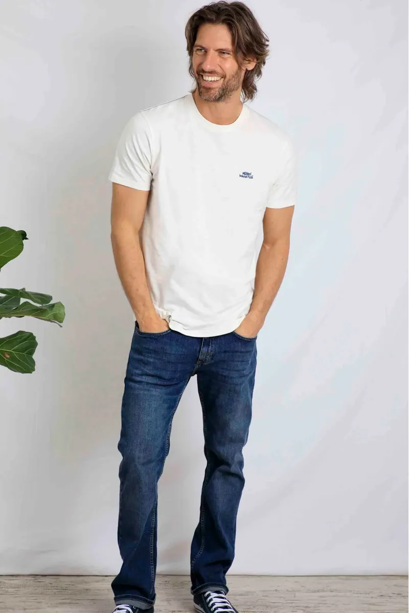 Weirdfish Fished T-shirt Mens in Dusty White