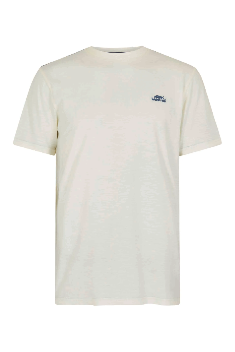 Weirdfish Fished T-shirt Mens in Dusty White-1