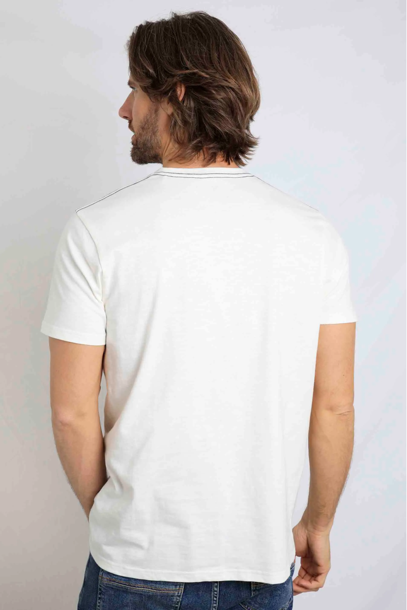 Weirdfish Fished T-shirt Mens in Dusty White-5