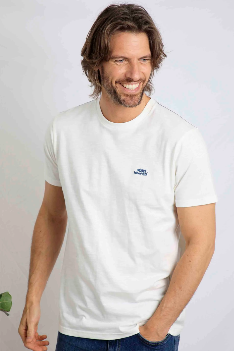 Weirdfish Fished T-shirt Mens in Dusty White-4