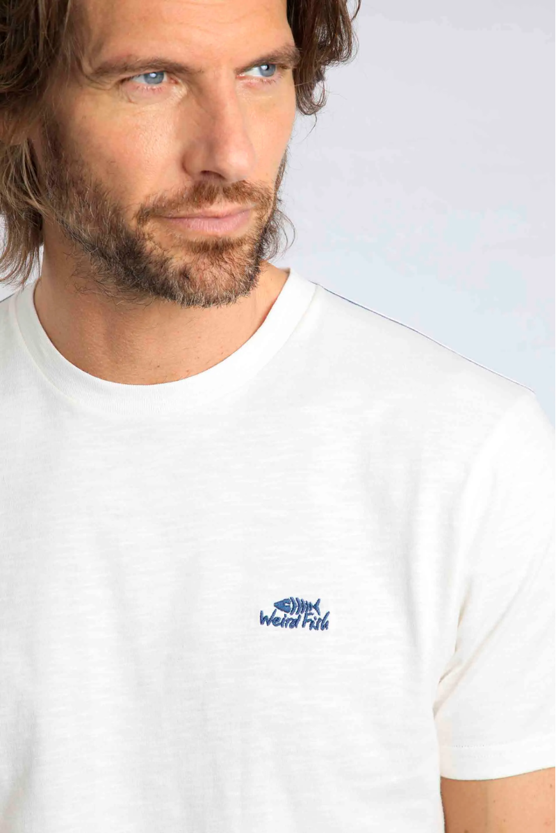 Weirdfish Fished T-shirt Mens in Dusty White-3