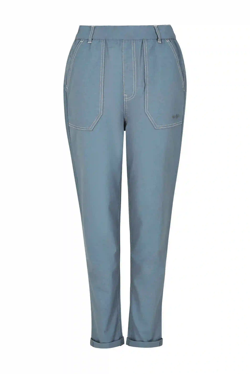 Weirdfish Malorri Trousers in China Blue-3