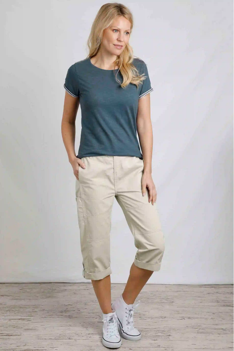 Weirdfish Teya T-shirt Women in China Blue-5