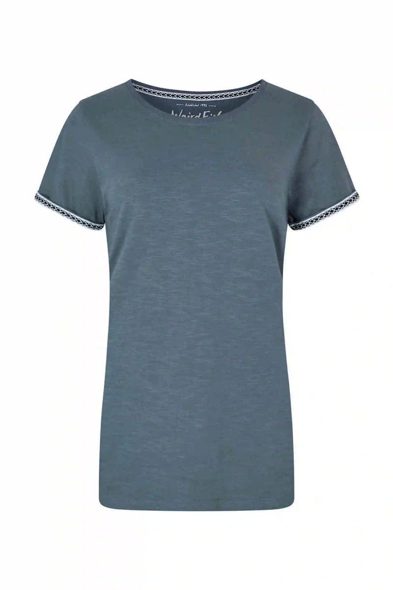 Weirdfish Teya T-shirt Women in China Blue-1