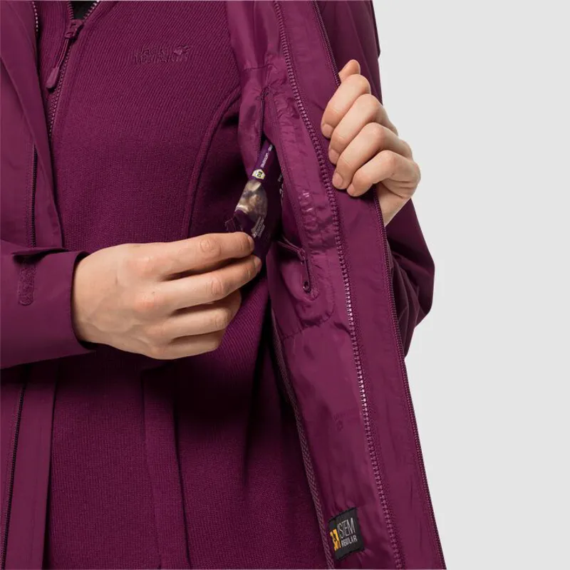Jack Wolfskin Norrland 3 in 1 Jacket Womens in Wild Berry-3