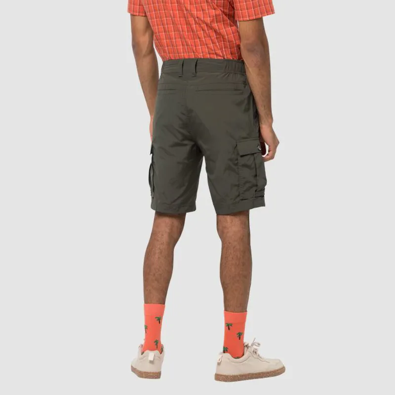 Jack Wolfskin Canyon Cargo shorts Mens in Dark Moss-1