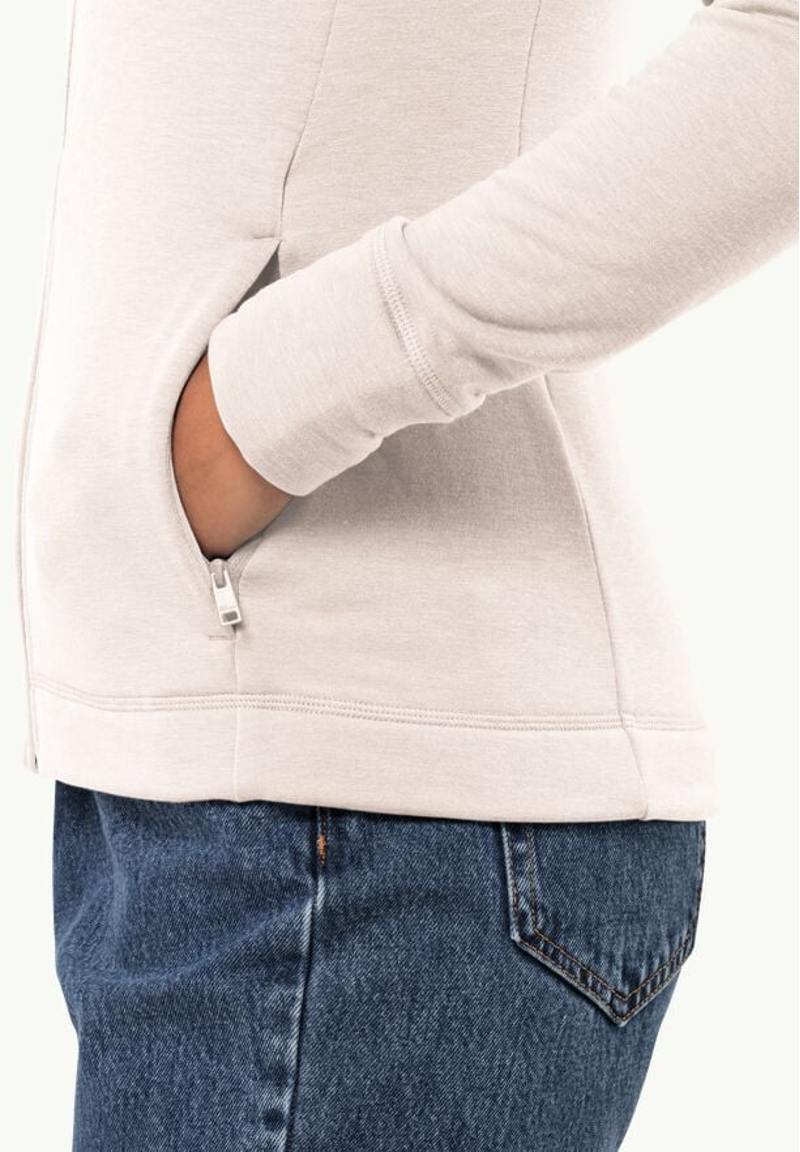 Jack Wolfskin Waldsee Hooded Jacket Womens in Sea Shell-2