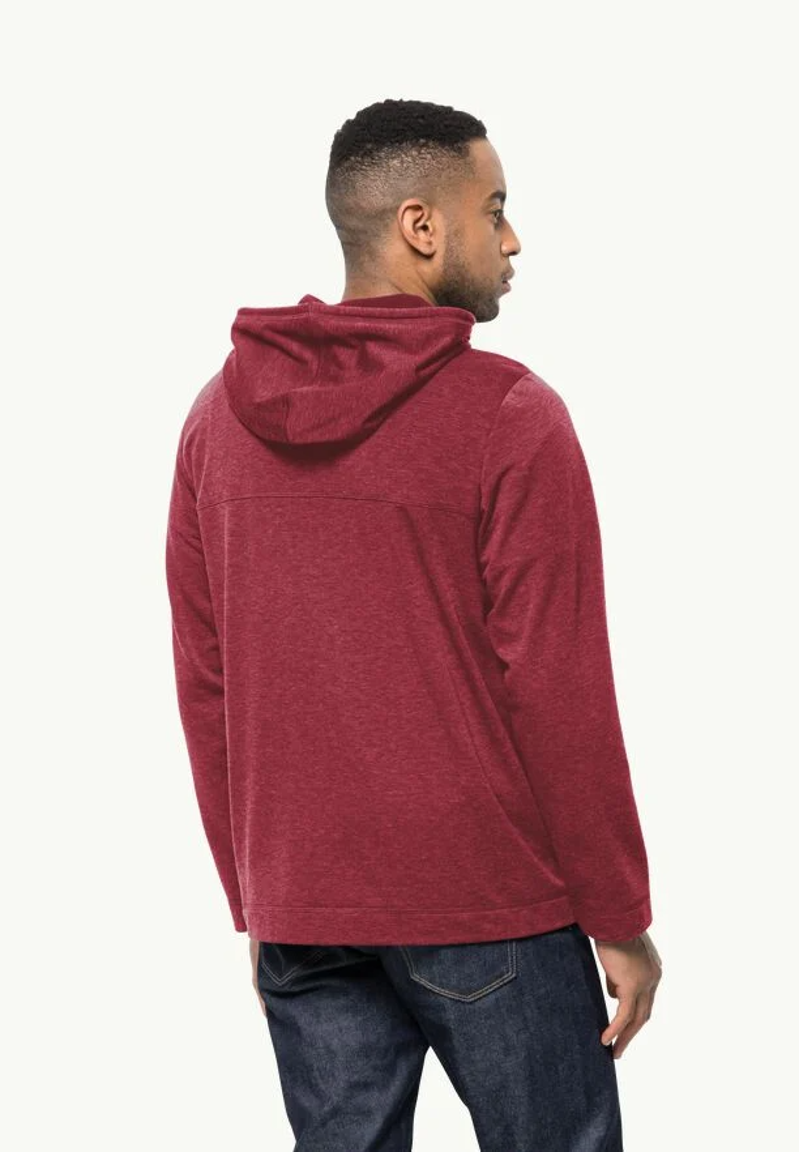 Jack Wolfskin Waldsee Hooded Jacket Mens in Deep Ruby-1
