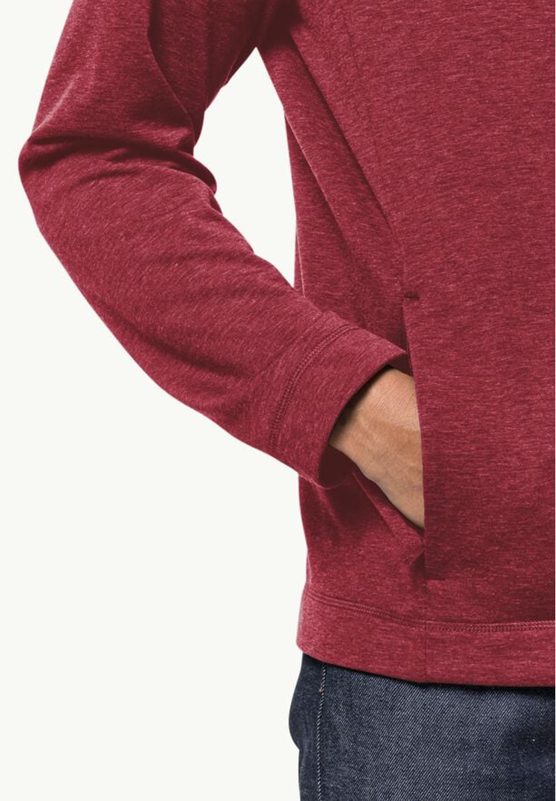 Jack Wolfskin Waldsee Hooded Jacket Mens in Deep Ruby-3