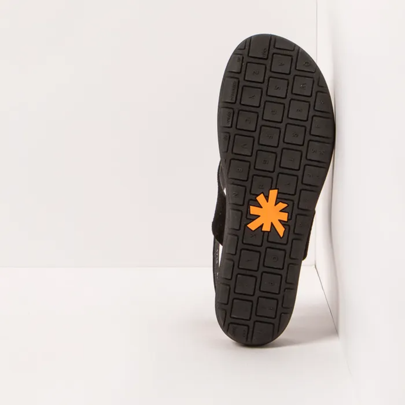 The Art Company 1718 Rhodes Sandals Womens in Nappa Silk Suede Black-2