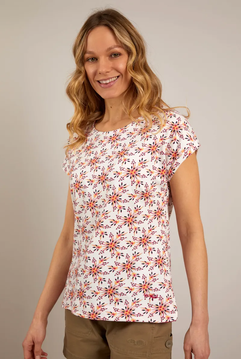 Weird Fish Paw Paw Organic Printed Jersey Tee Womens in  Light Cream