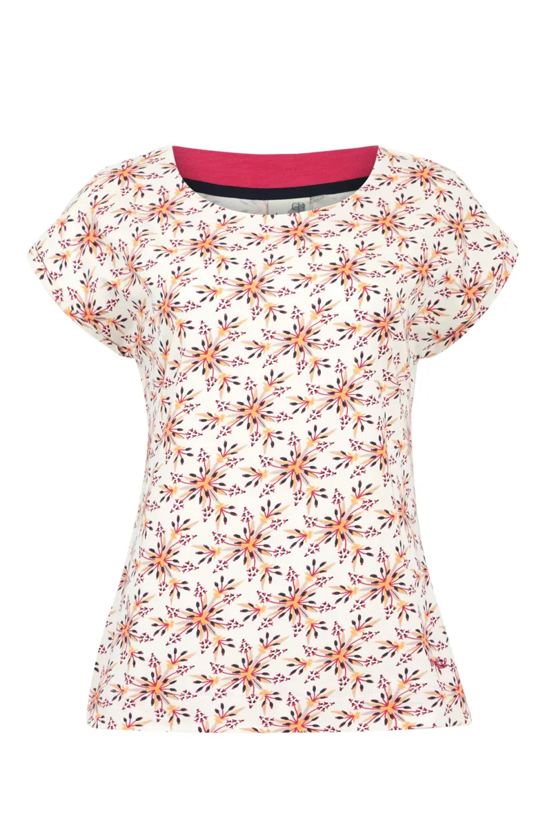 Weird Fish Paw Paw Organic Printed Jersey Tee Womens in  Light Cream-1