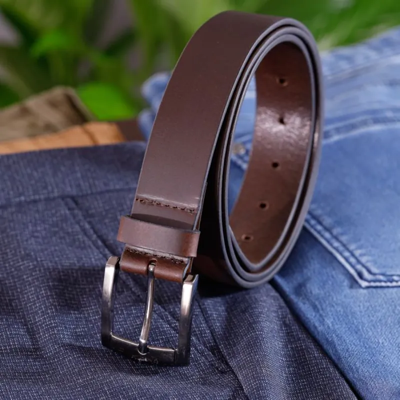 Charles Smith 35mm Harness Leather Belt in Dark Brown