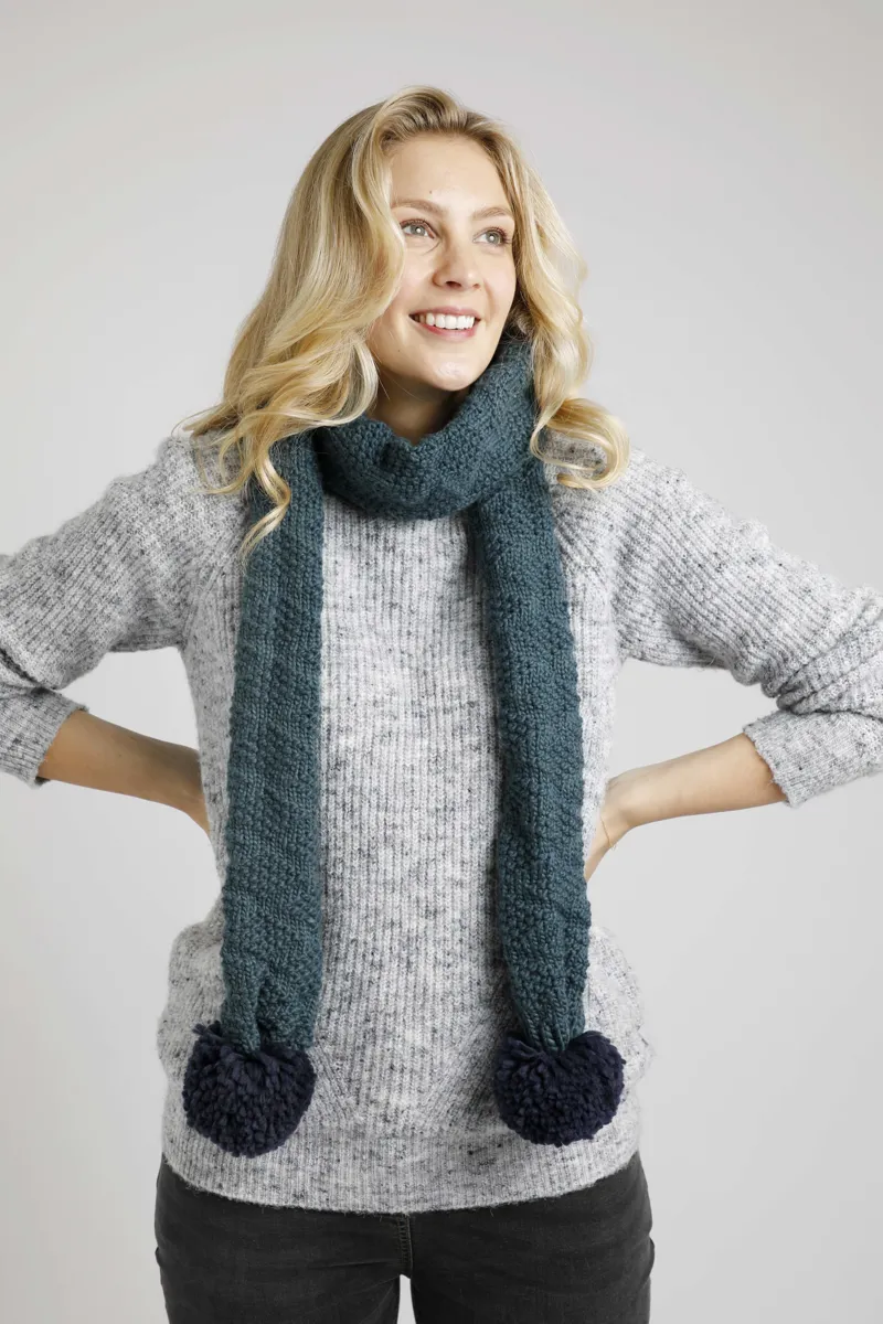 Weirdfish Luana Scarf in Navy 