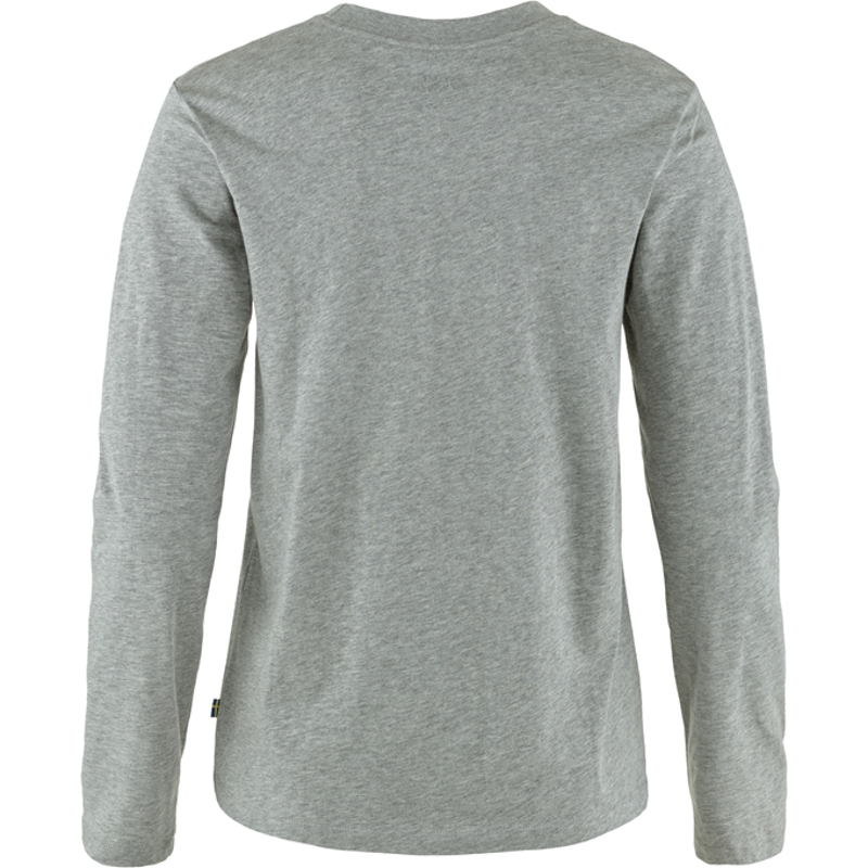 Fjallraven 1960 Logo T-shirt Long Sleeved Womens in Grey-Melange-1