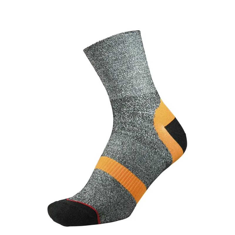 1000 Mile Approach Double Layer Sock Mens in Charcoal Marl/Orange