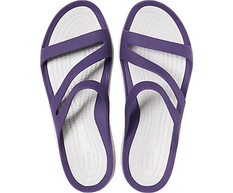 Crocs Swiftwater Sandal Womens in Mulberry and Pearl White -3