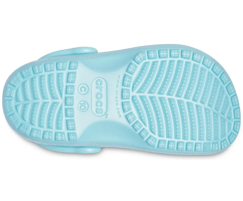 Crocs Classic Glitter Clog Kids in Ice Blue-2