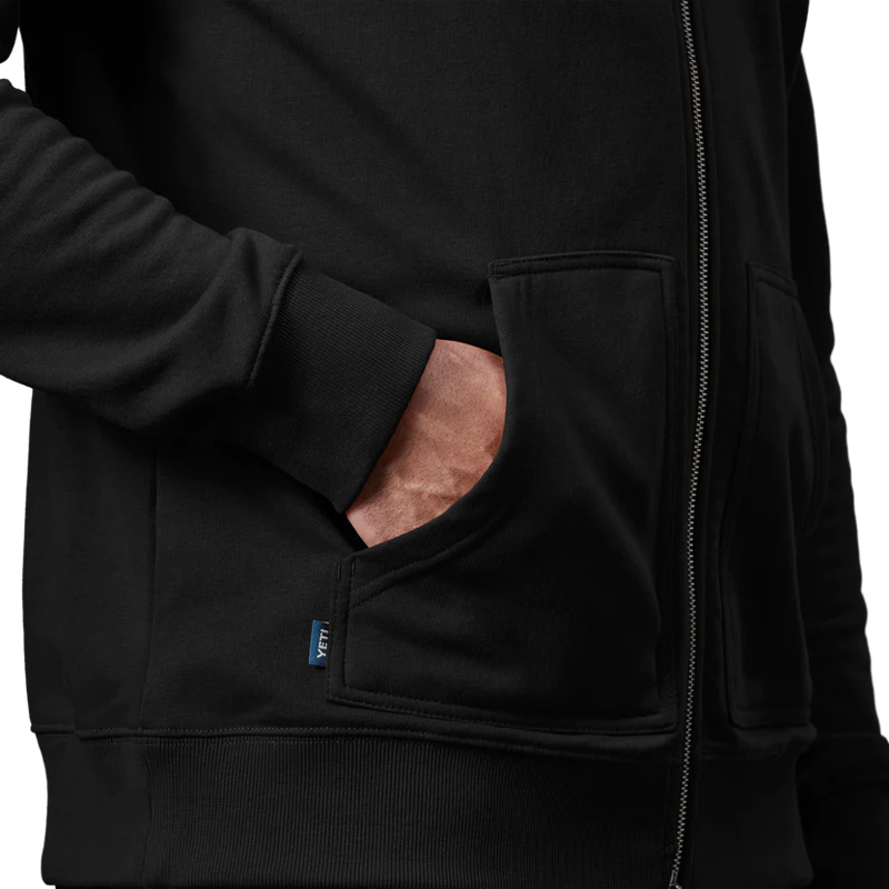 Yeti Brushed Fleece Hoodie Mens in Black-2