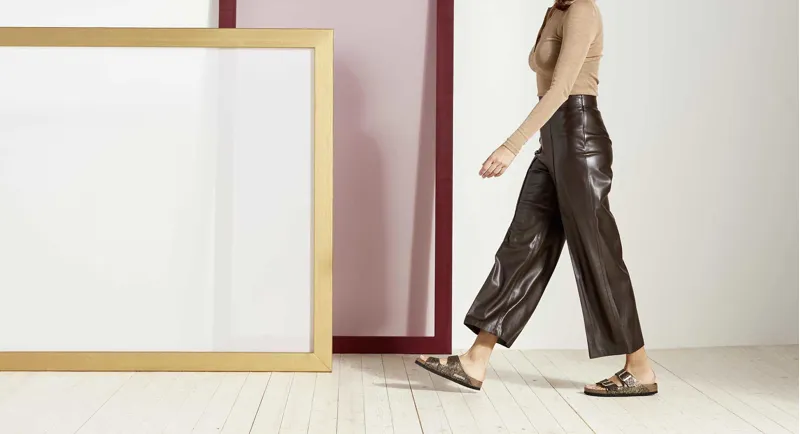 Birkenstock Arizona Micro Fibre Sandals Womens in Shiny Python Black-1