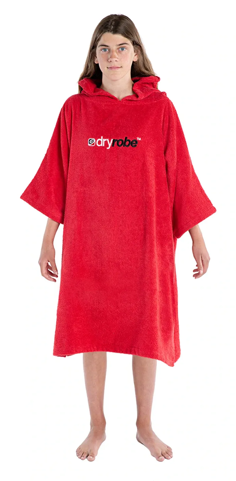Dryrobe Organic Cotton Towel Robe Kids in Red