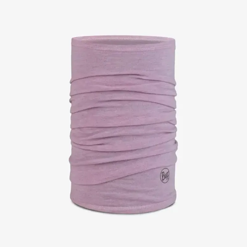 Buff Merino Midweight Neck Tube in Melange Lilac Sand