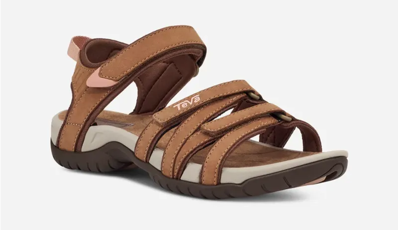 Teva Tirra Leather Sandals Womens In Honey Brown-1