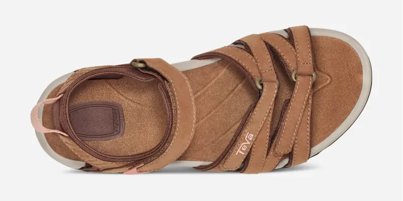 Teva Tirra Leather Sandals Womens In Honey Brown-3