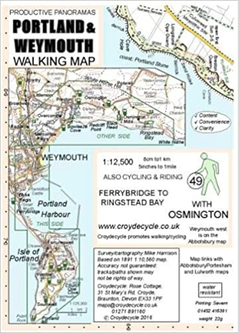 Croydecycle Portland and Weymouth Walking Map