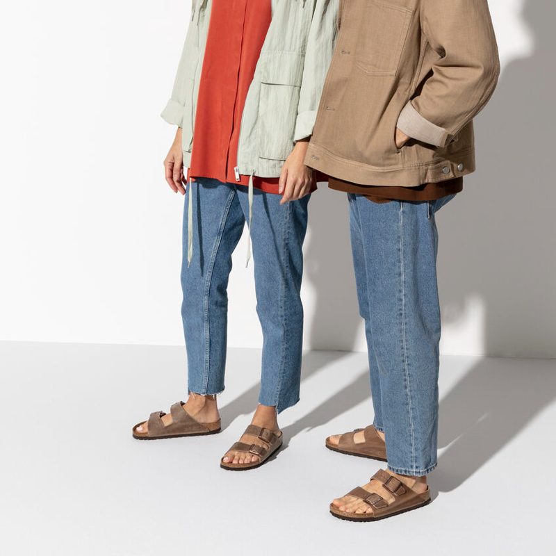 Birkenstock Arizona Oiled Leather Sandal in Tabacco Brown-1