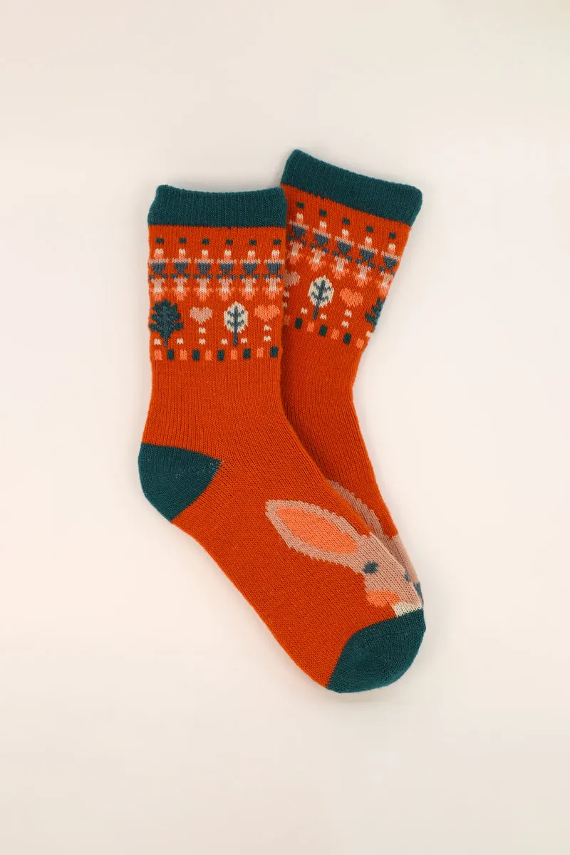 Powder Cute Hare Knitted Socks Womens