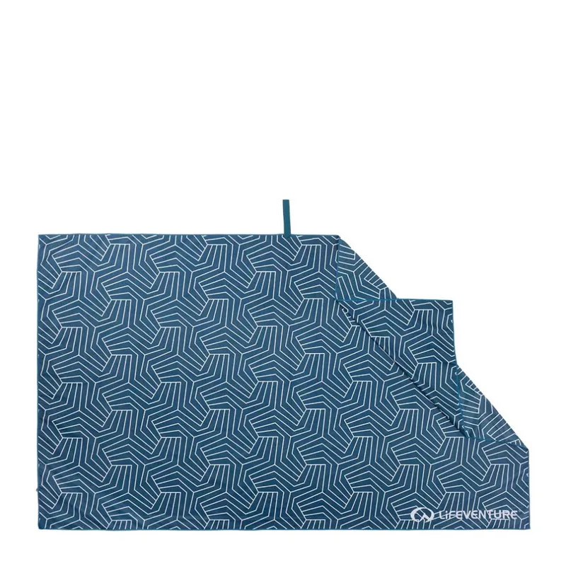 Lifeventure Recycled SoftFibre Giant Trek Towel Geometric Navy