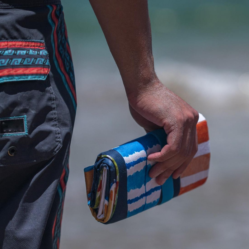 Lifeventure Recycled Soft Fibre Towel in Surfboards Print-1